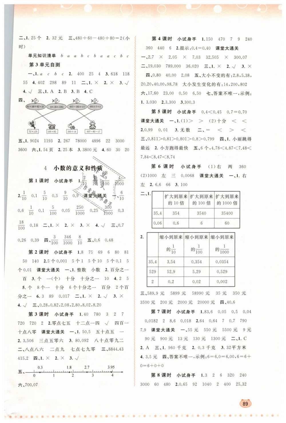 2019年新課程學(xué)習(xí)與測評同步學(xué)習(xí)四年級數(shù)學(xué)下冊人教版 第3頁