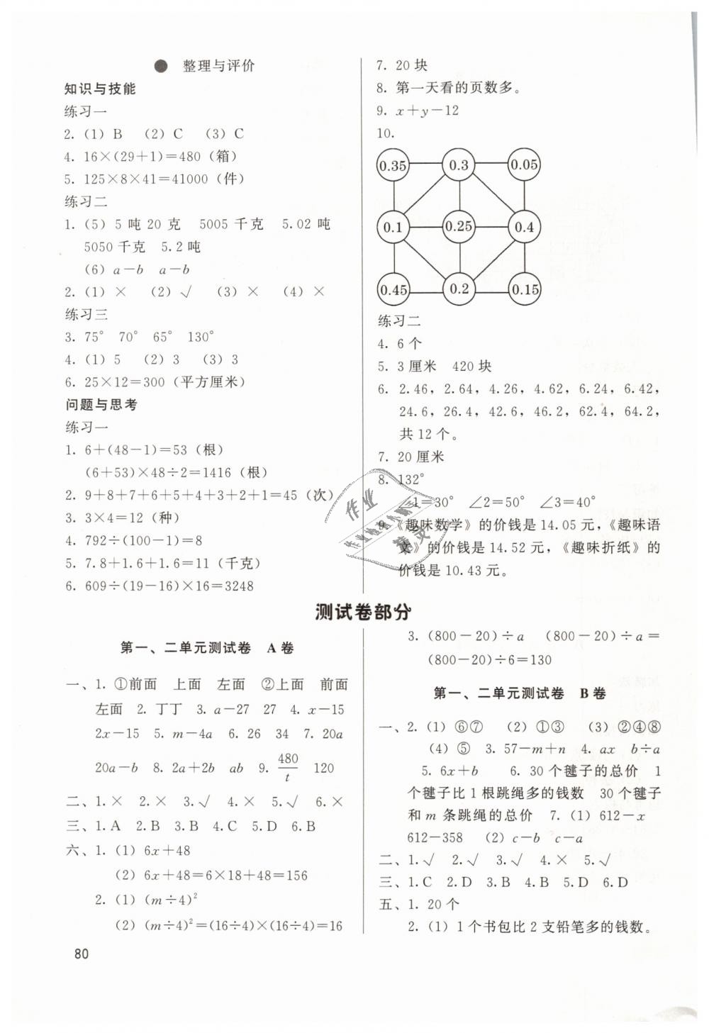 2019年基本功训练四年级数学下册冀教版 第6页