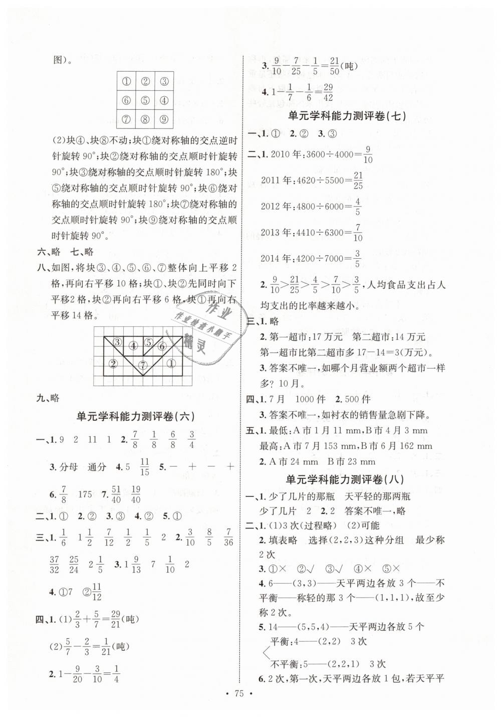 2019年能力培养与测试五年级数学下册人教版河北专版 第15页