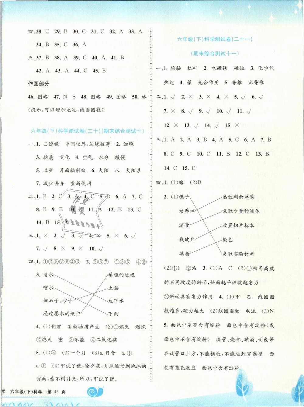 2019年孟建平小學(xué)單元測(cè)試六年級(jí)科學(xué)下冊(cè)教科版 第8頁(yè)