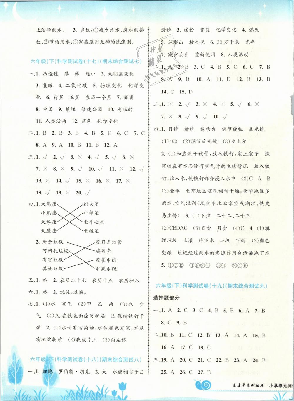 2019年孟建平小學(xué)單元測(cè)試六年級(jí)科學(xué)下冊(cè)教科版 第7頁(yè)