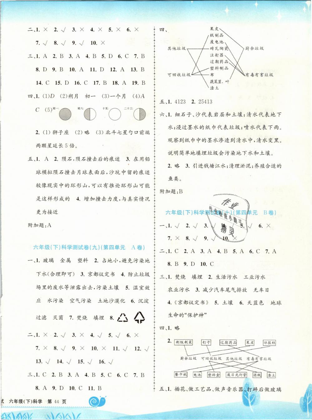 2019年孟建平小學(xué)單元測試六年級科學(xué)下冊教科版 第4頁