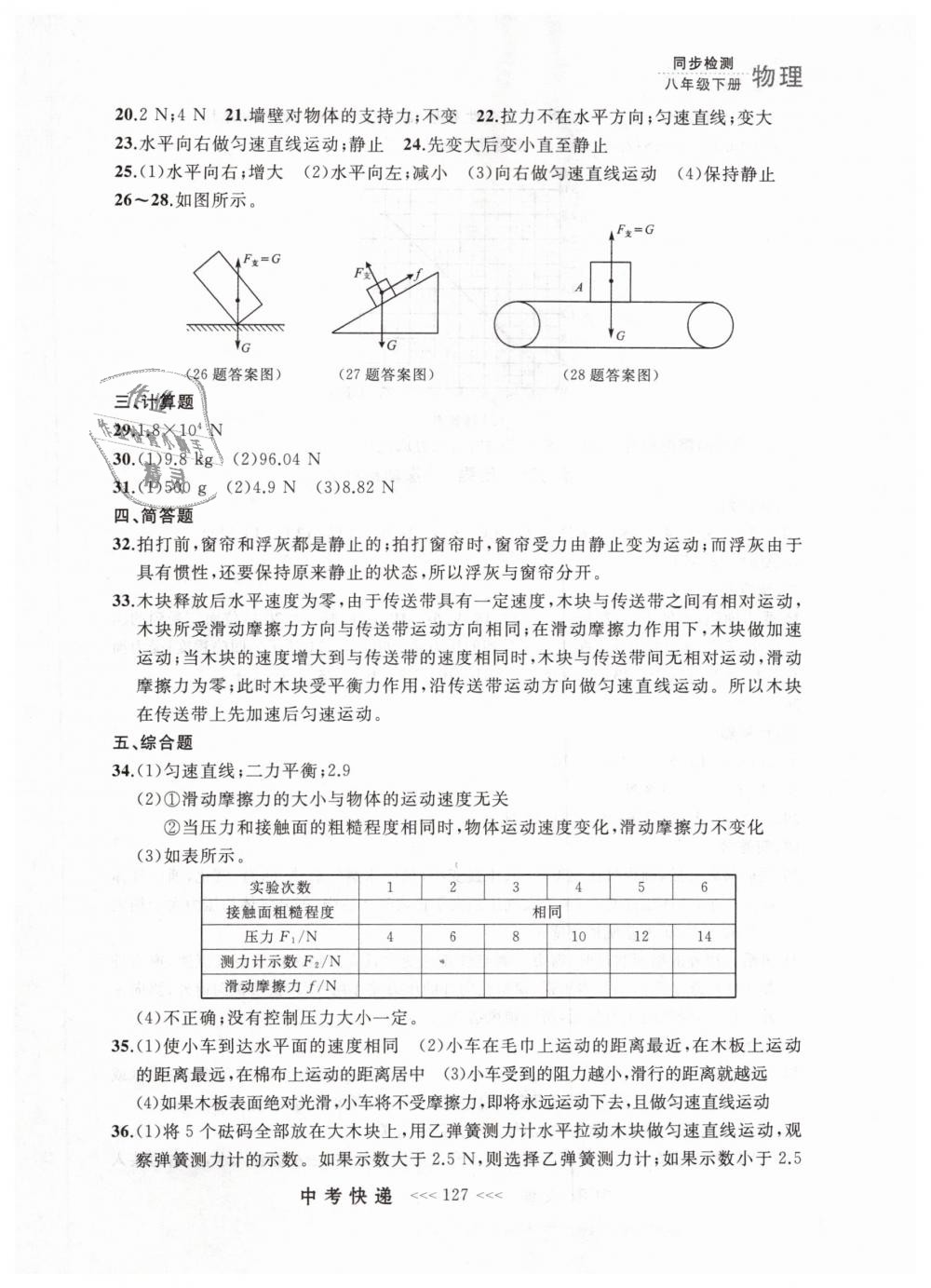 2019年中考快递同步检测八年级物理下册人教版 第19页