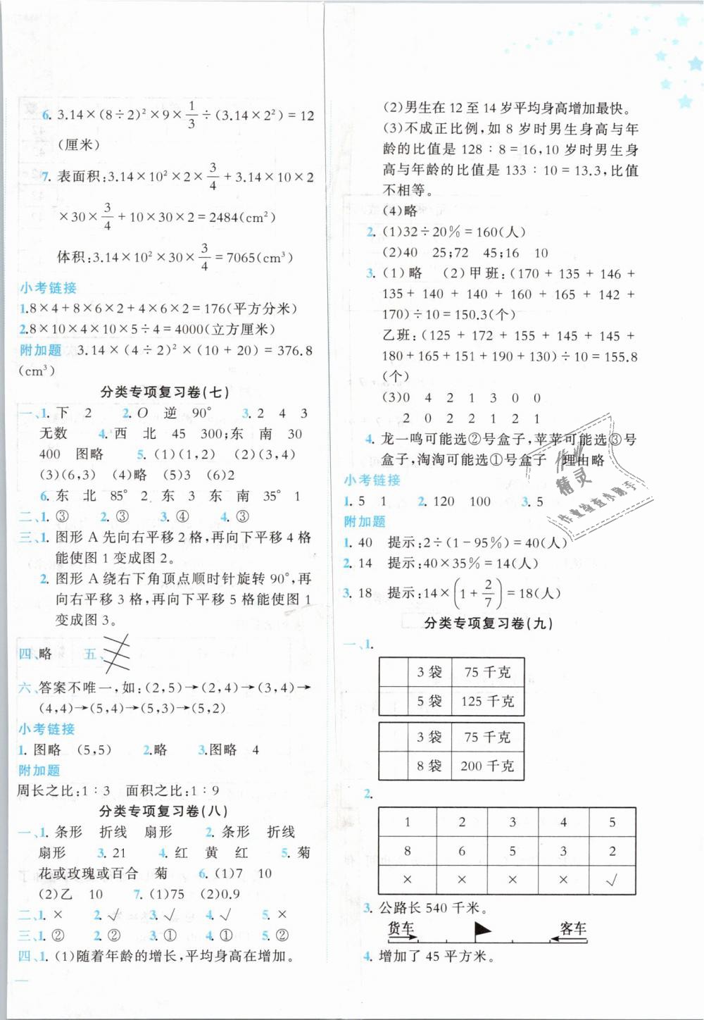 2019年黃岡小狀元達(dá)標(biāo)卷六年級數(shù)學(xué)下冊北師大版 第6頁