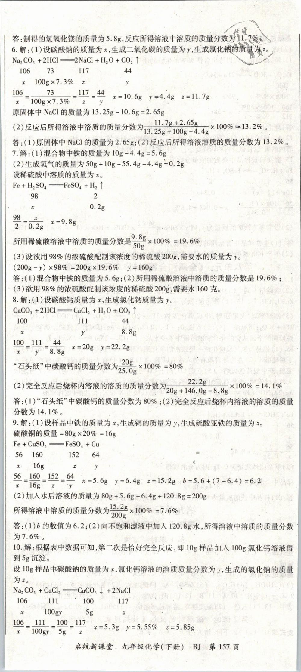 2019年启航新课堂九年级化学下册人教版 第5页