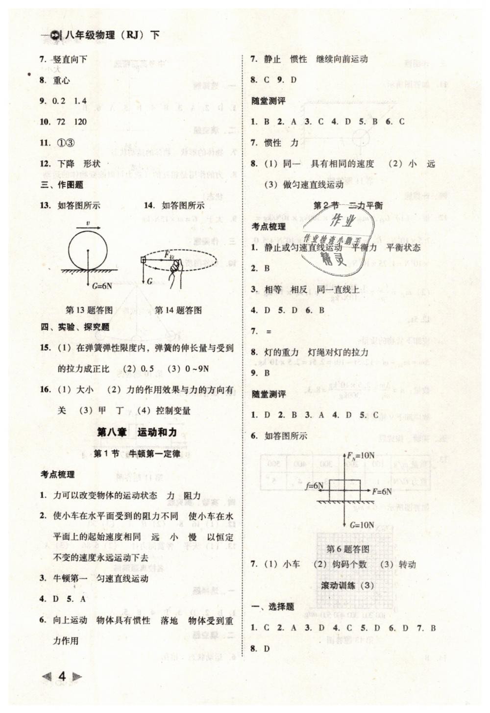 2019年勝券在握打好基礎(chǔ)作業(yè)本八年級(jí)物理下冊(cè)人教版 第4頁(yè)