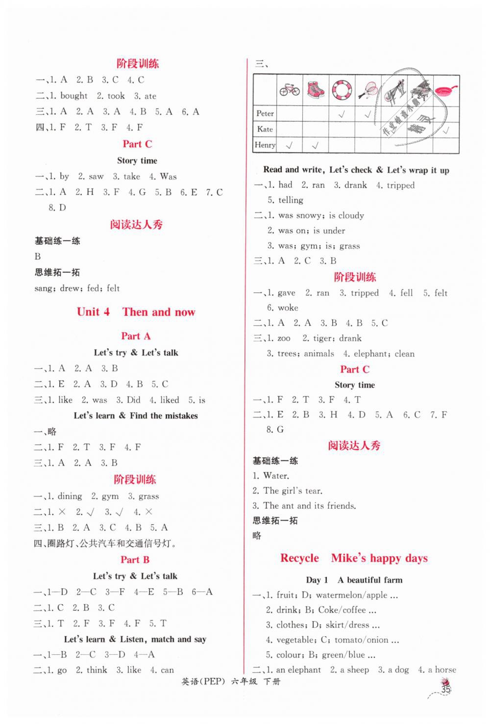 2019年同步導(dǎo)學(xué)案課時練六年級英語下冊人教版 第3頁