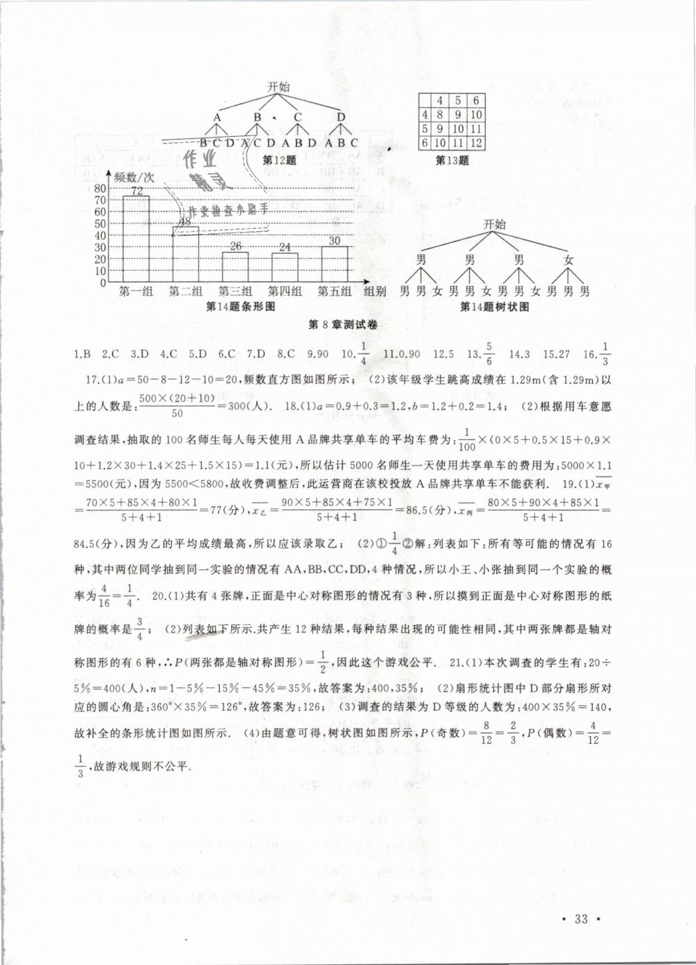 2019年高效精练九年级数学下册苏科版 第33页