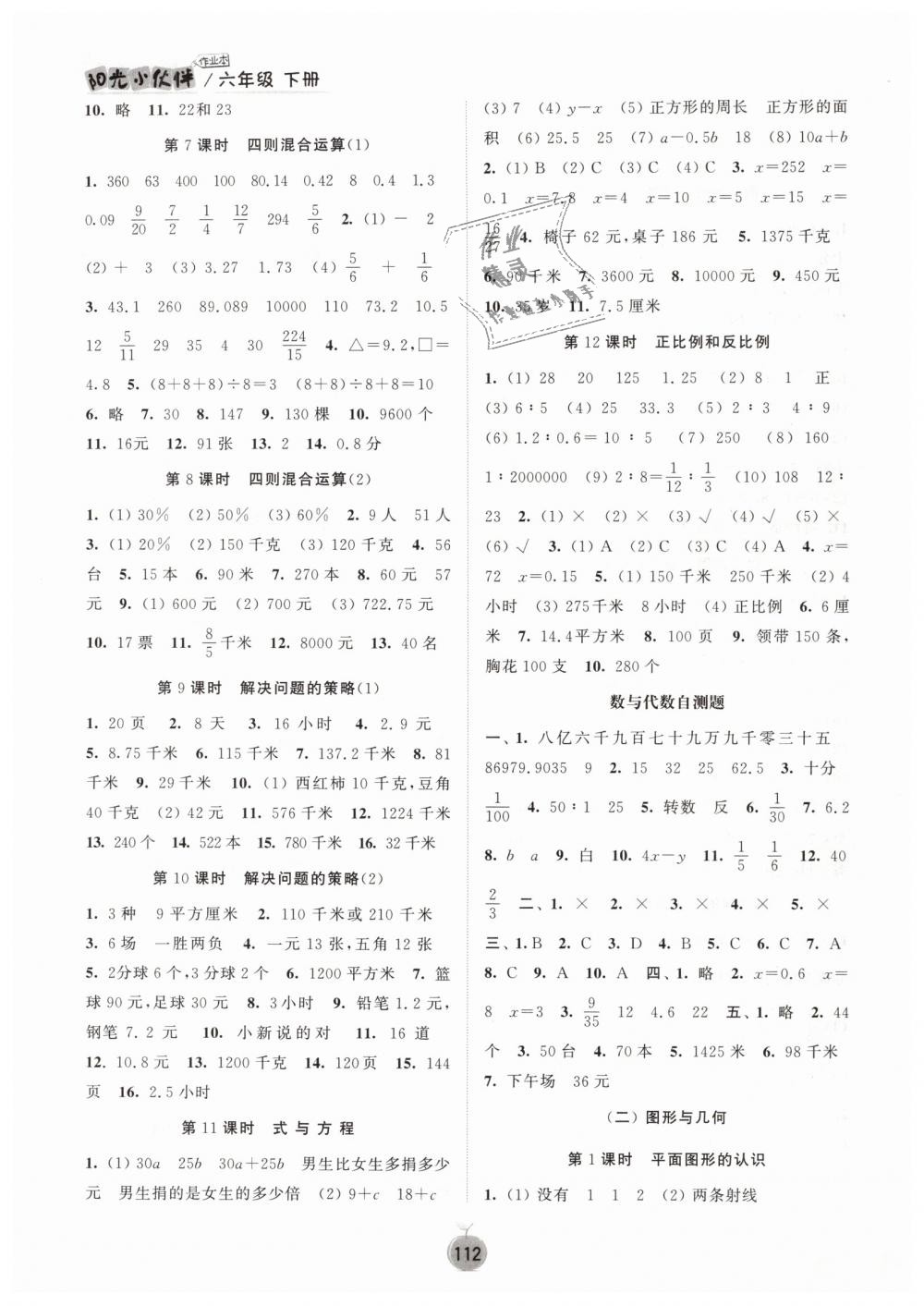 2019年课时提优计划作业本六年级数学下册苏教版 第6页