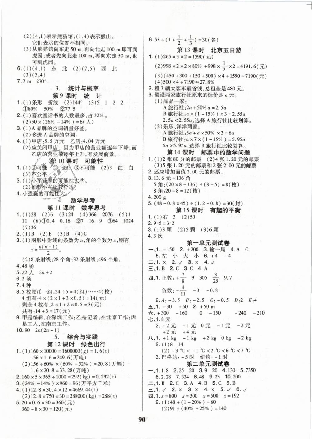 2019年培優(yōu)三好生課時作業(yè)六年級數(shù)學(xué)下冊人教版A版 第6頁