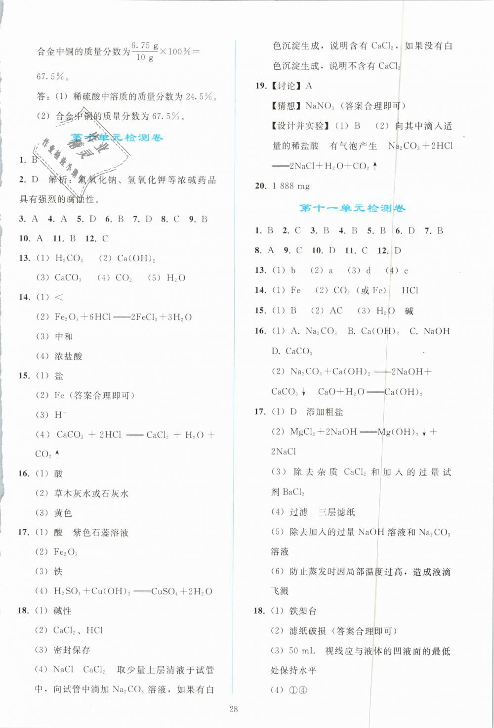 2019年同步轻松练习九年级化学下册人教版 第28页