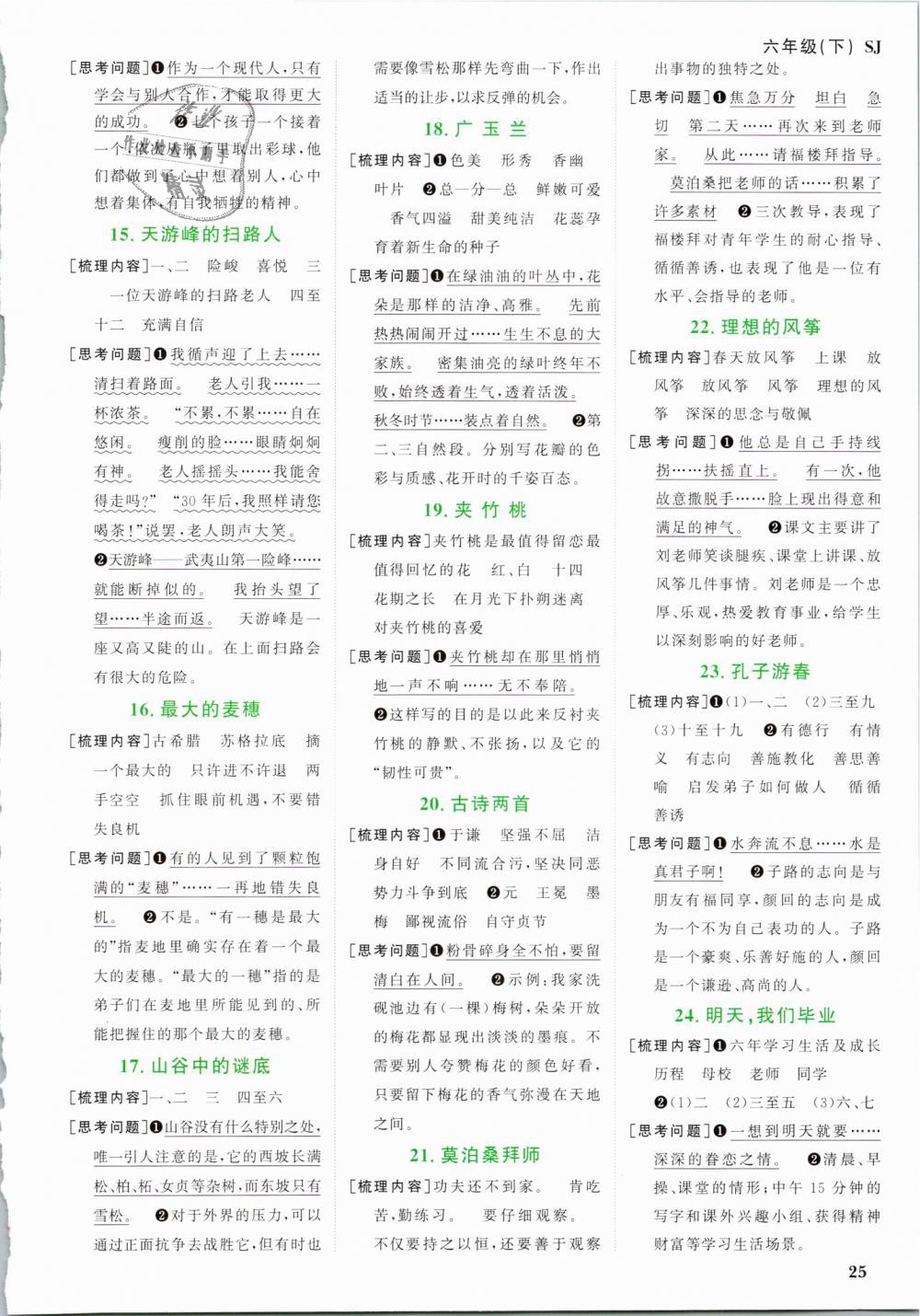 2019年陽光同學(xué)課時(shí)優(yōu)化作業(yè)六年級語文下冊蘇教版 第12頁