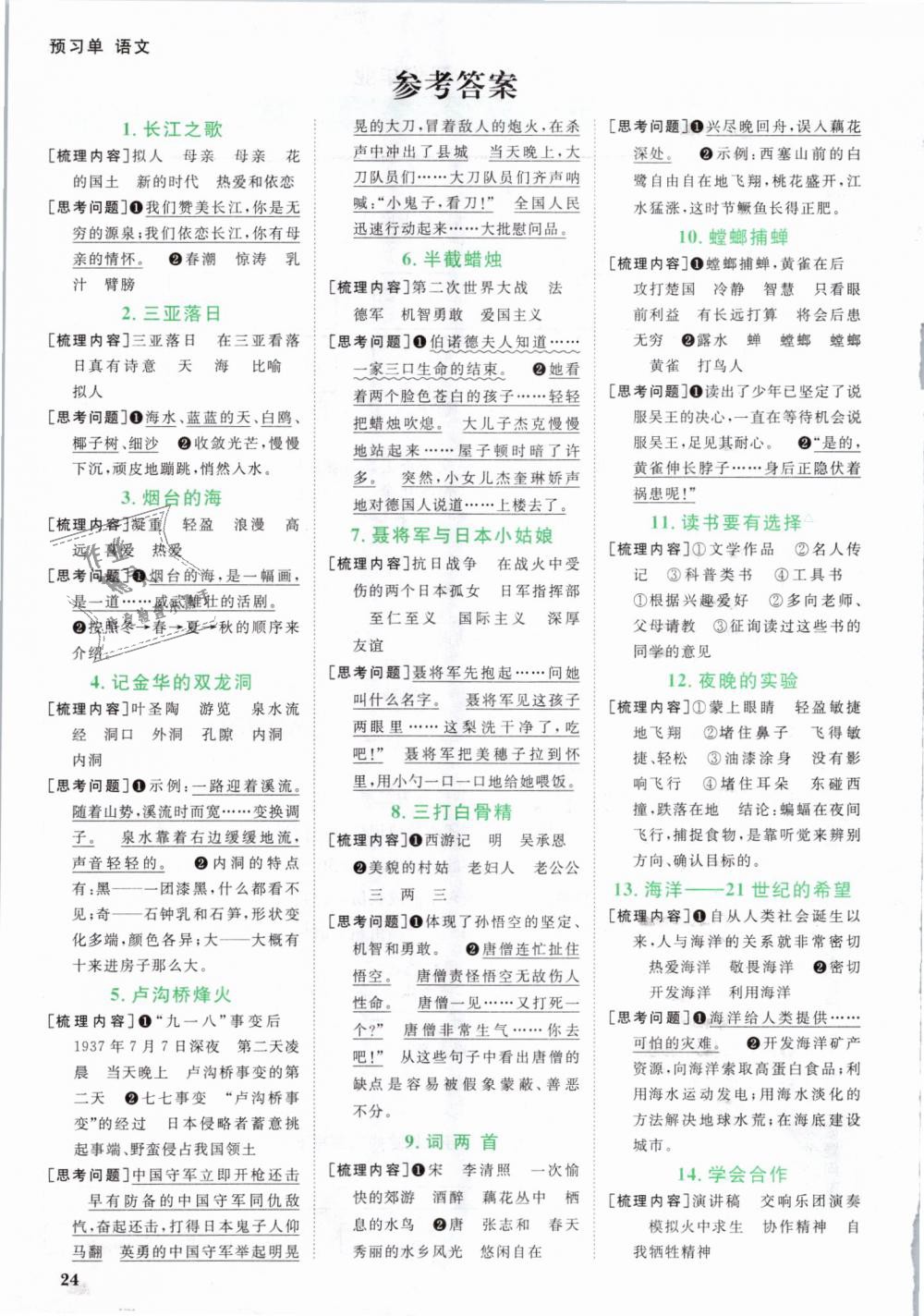 2019年陽光同學(xué)課時(shí)優(yōu)化作業(yè)六年級(jí)語文下冊(cè)蘇教版 第11頁