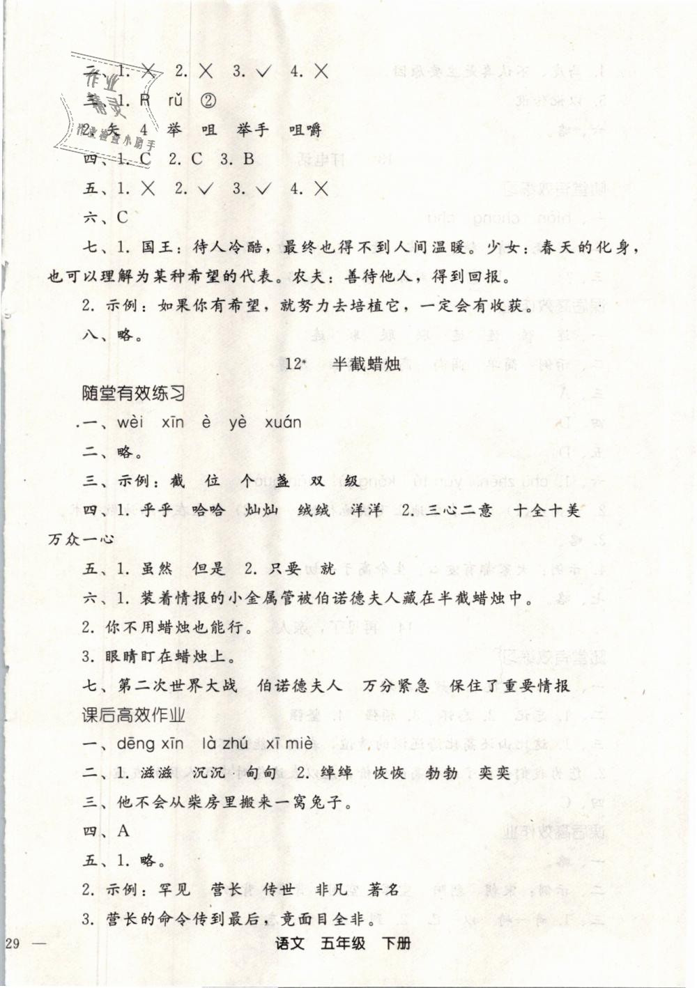 2019年同步輕松練習五年級語文下冊人教版 第10頁