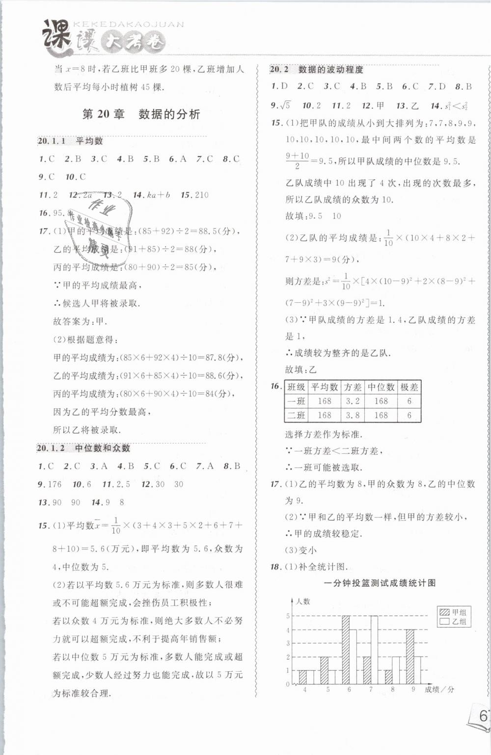 2019年北大綠卡課課大考卷八年級(jí)數(shù)學(xué)下冊(cè)人教版 第17頁