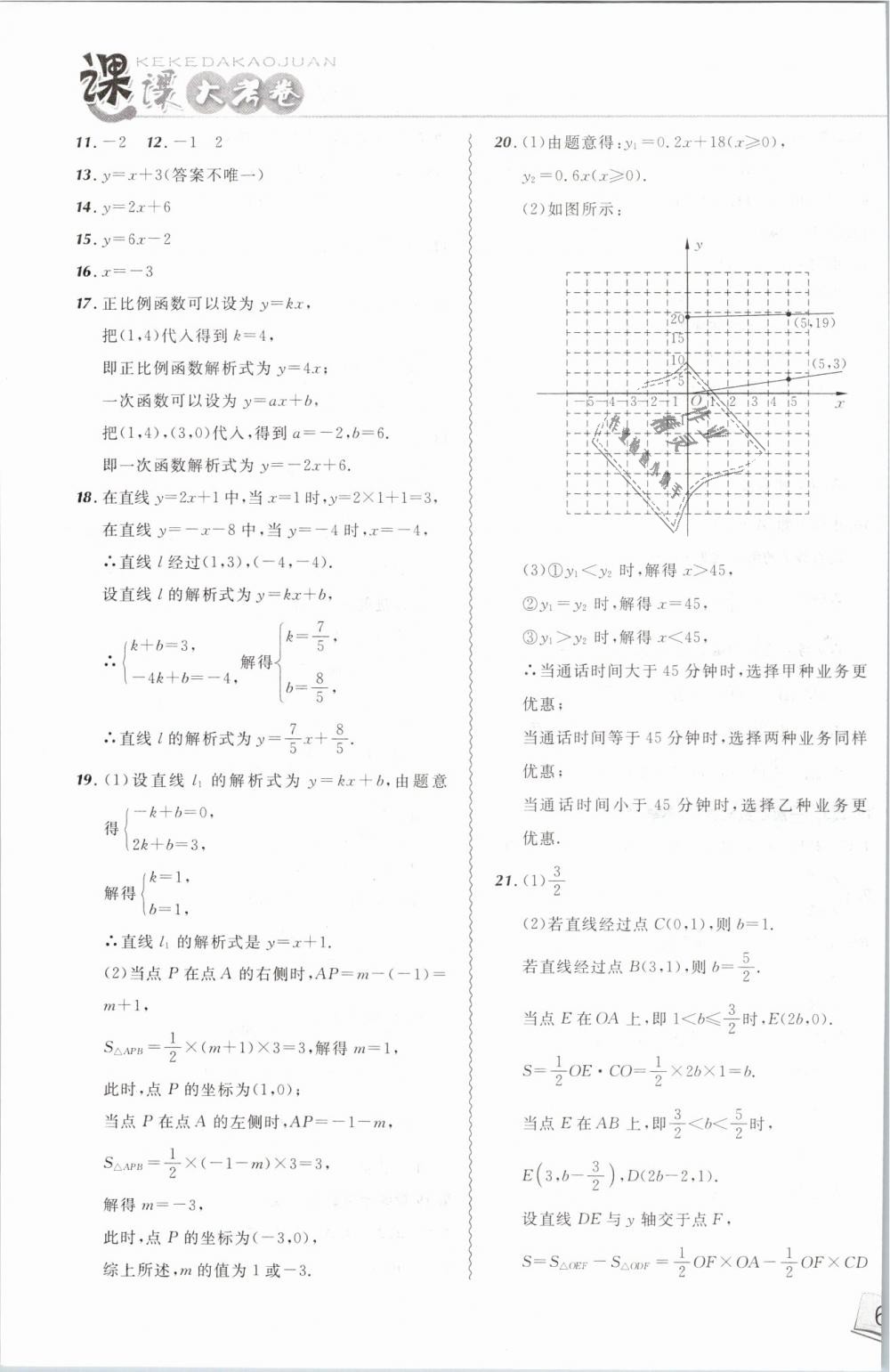 2019年北大绿卡课课大考卷八年级数学下册人教版 第15页