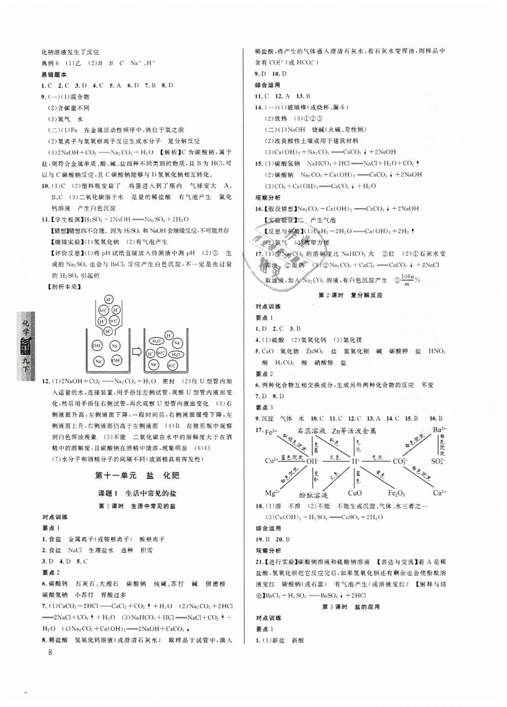 2019年蓉城学堂课课练九年级化学下册人教版 第8页