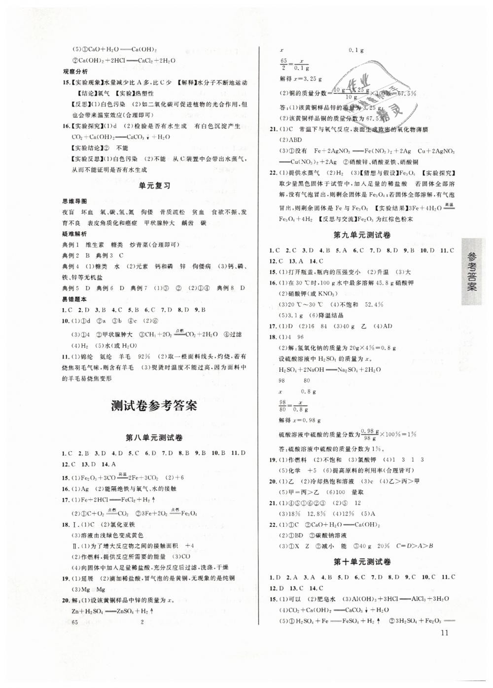 2019年蓉城學(xué)堂課課練九年級(jí)化學(xué)下冊(cè)人教版 第11頁(yè)