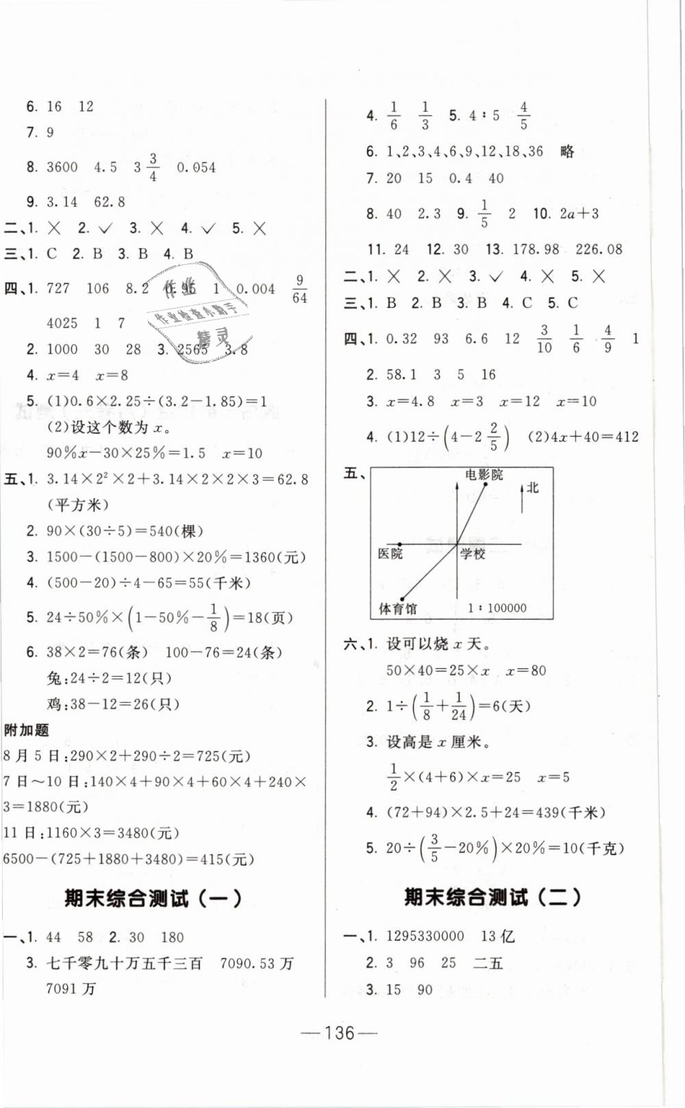 2019年悅?cè)缓脤W(xué)生周周測六年級數(shù)學(xué)下冊人教版 第12頁
