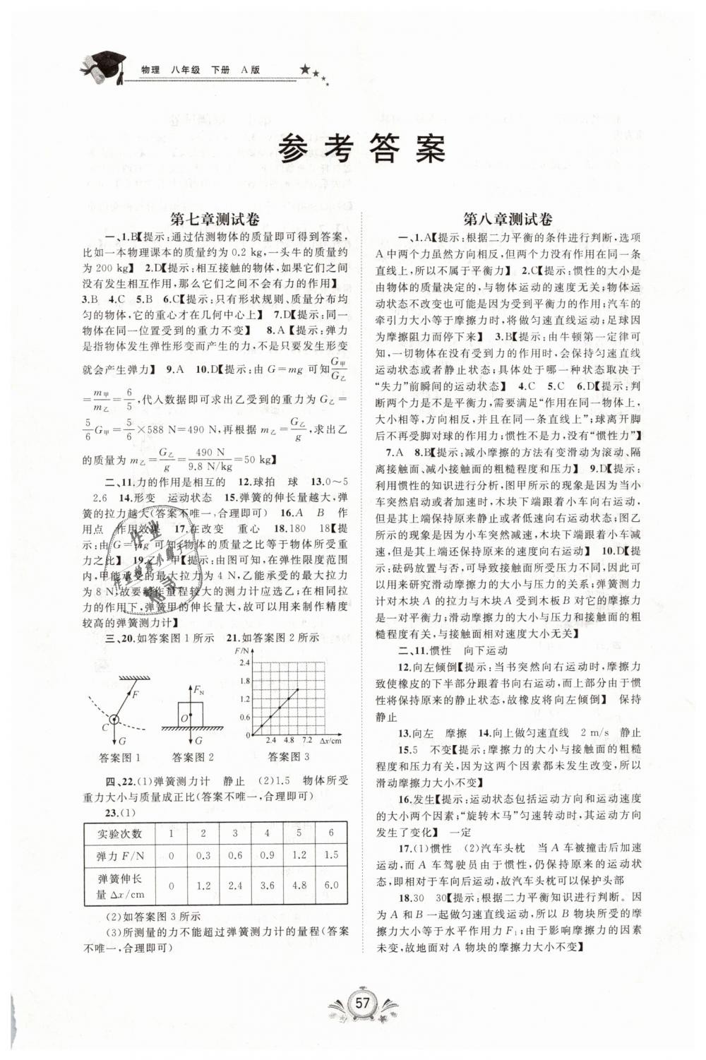 2019年新课程学习与测评单元双测八年级物理下册人教版A版 第1页