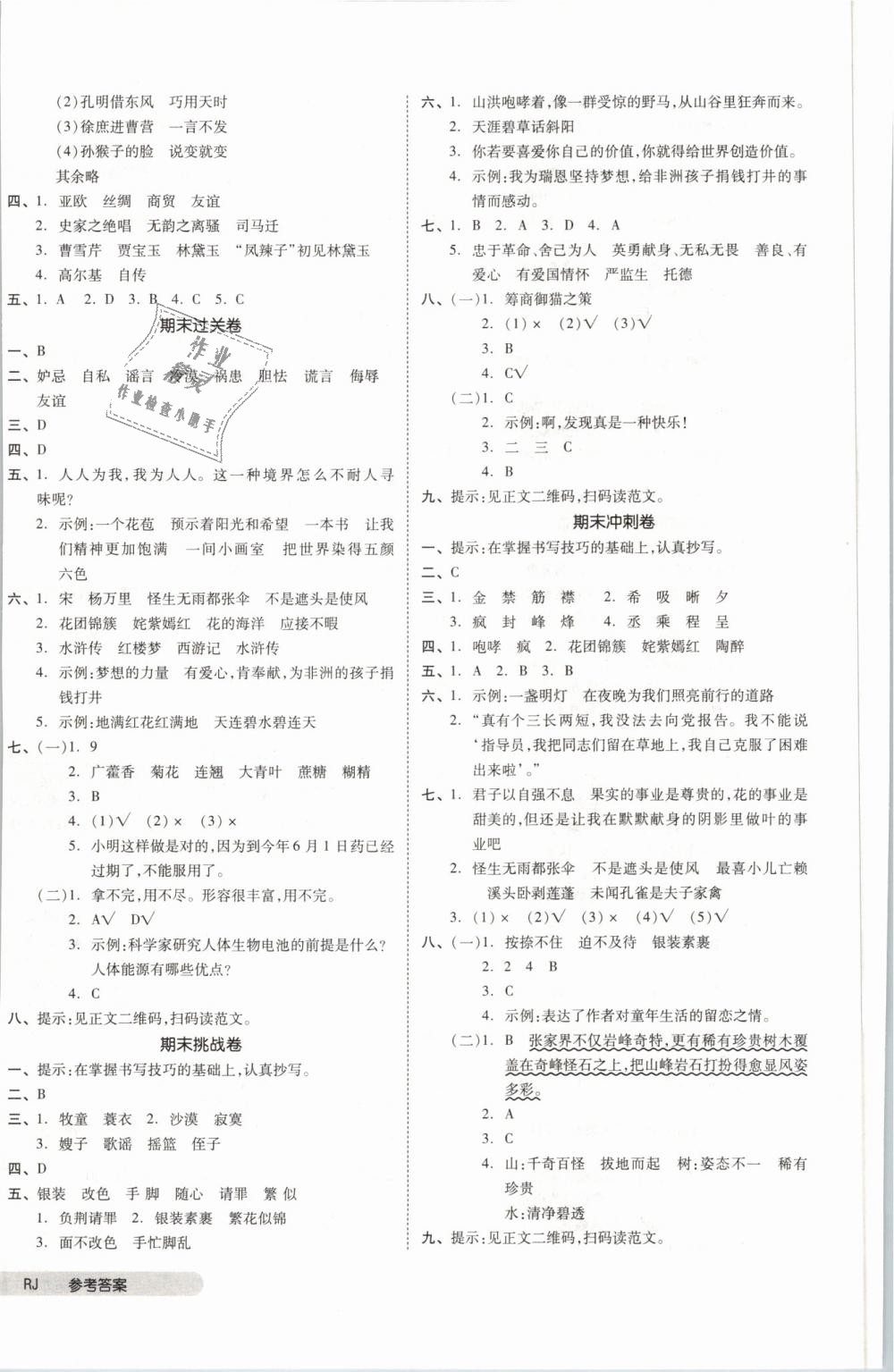 2019年全品小复习五年级语文下册人教版 第8页