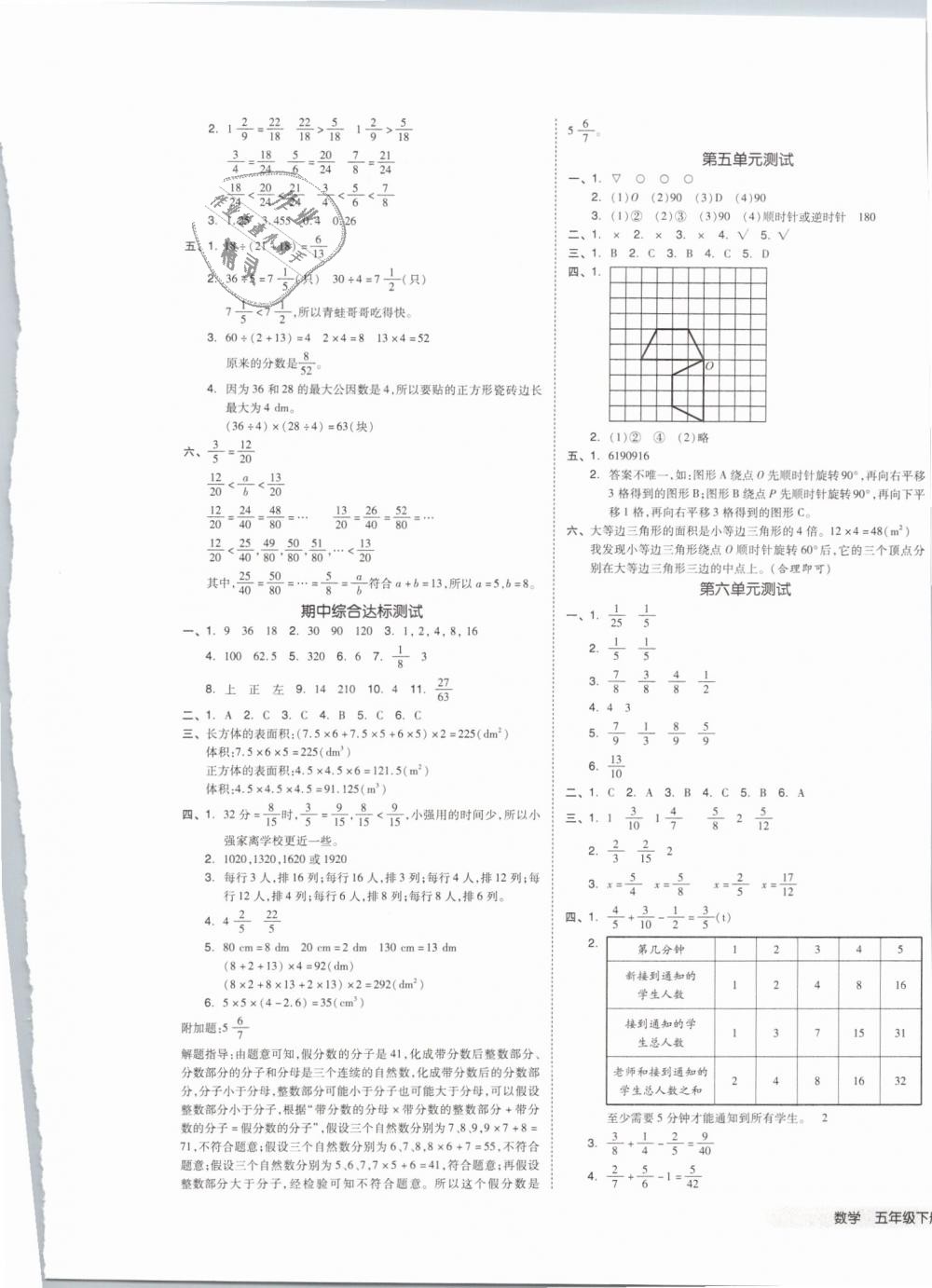 2019年全品小復(fù)習(xí)五年級(jí)數(shù)學(xué)下冊(cè)人教版 第5頁(yè)