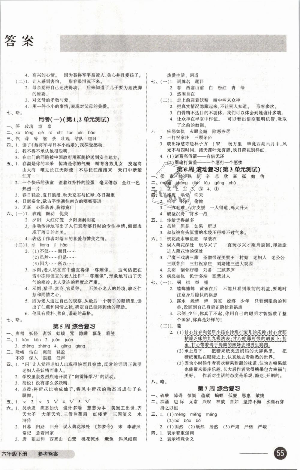 2019年全品小復(fù)習(xí)六年級(jí)語文下冊(cè)蘇教版 第2頁