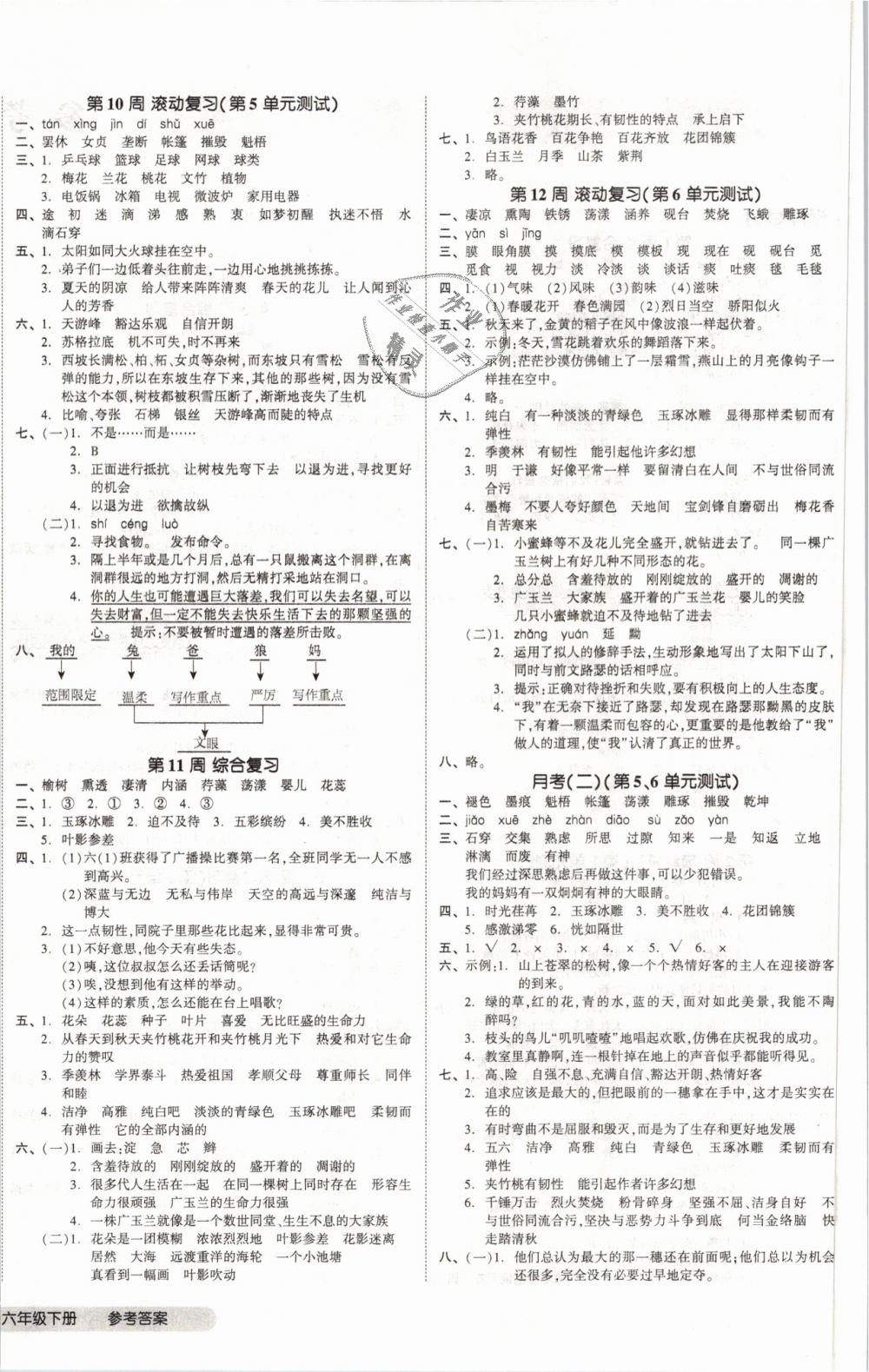 2019年全品小复习六年级语文下册苏教版 第4页