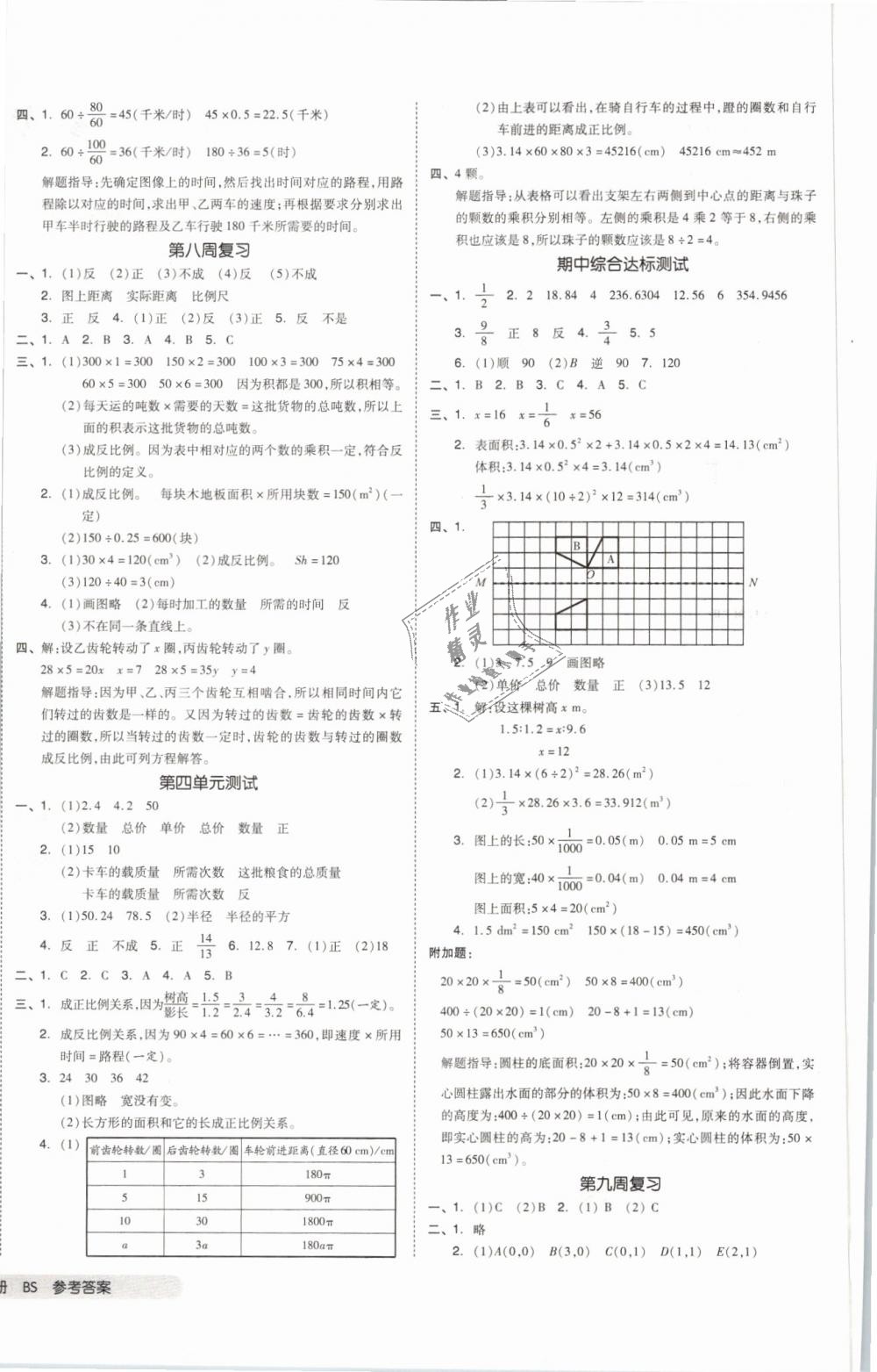 2019年全品小复习六年级数学下册北师大版 第4页