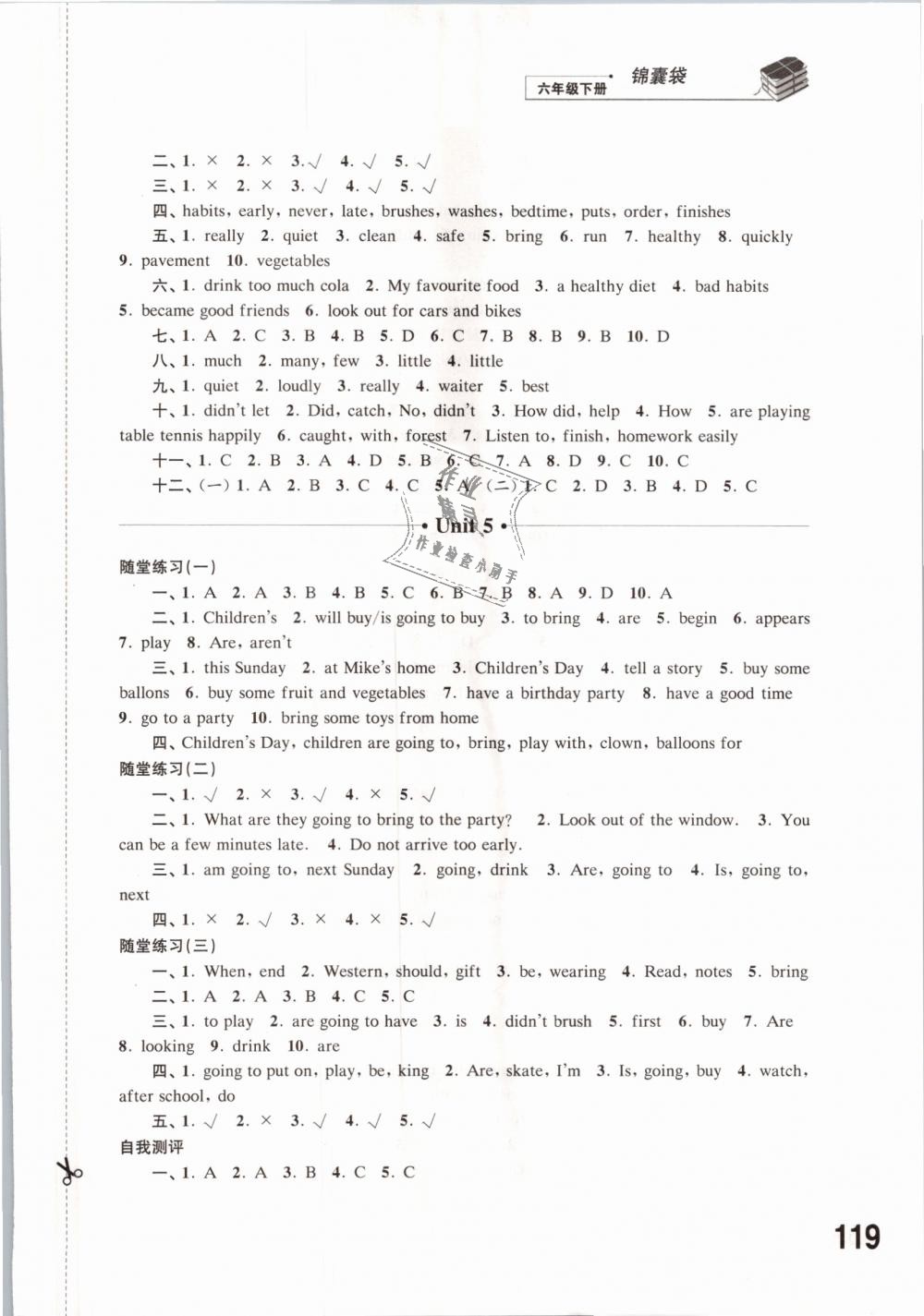 2019年同步练习六年级英语下册译林版江苏凤凰科学技术出版社 第5页