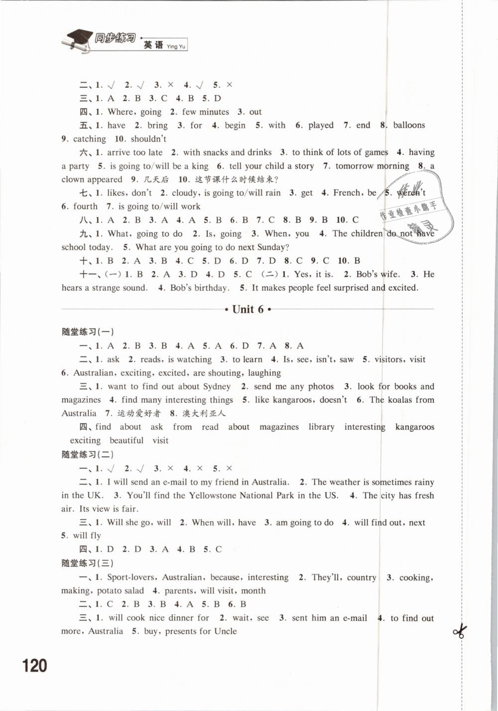 2019年同步练习六年级英语下册译林版江苏凤凰科学技术出版社 第6页