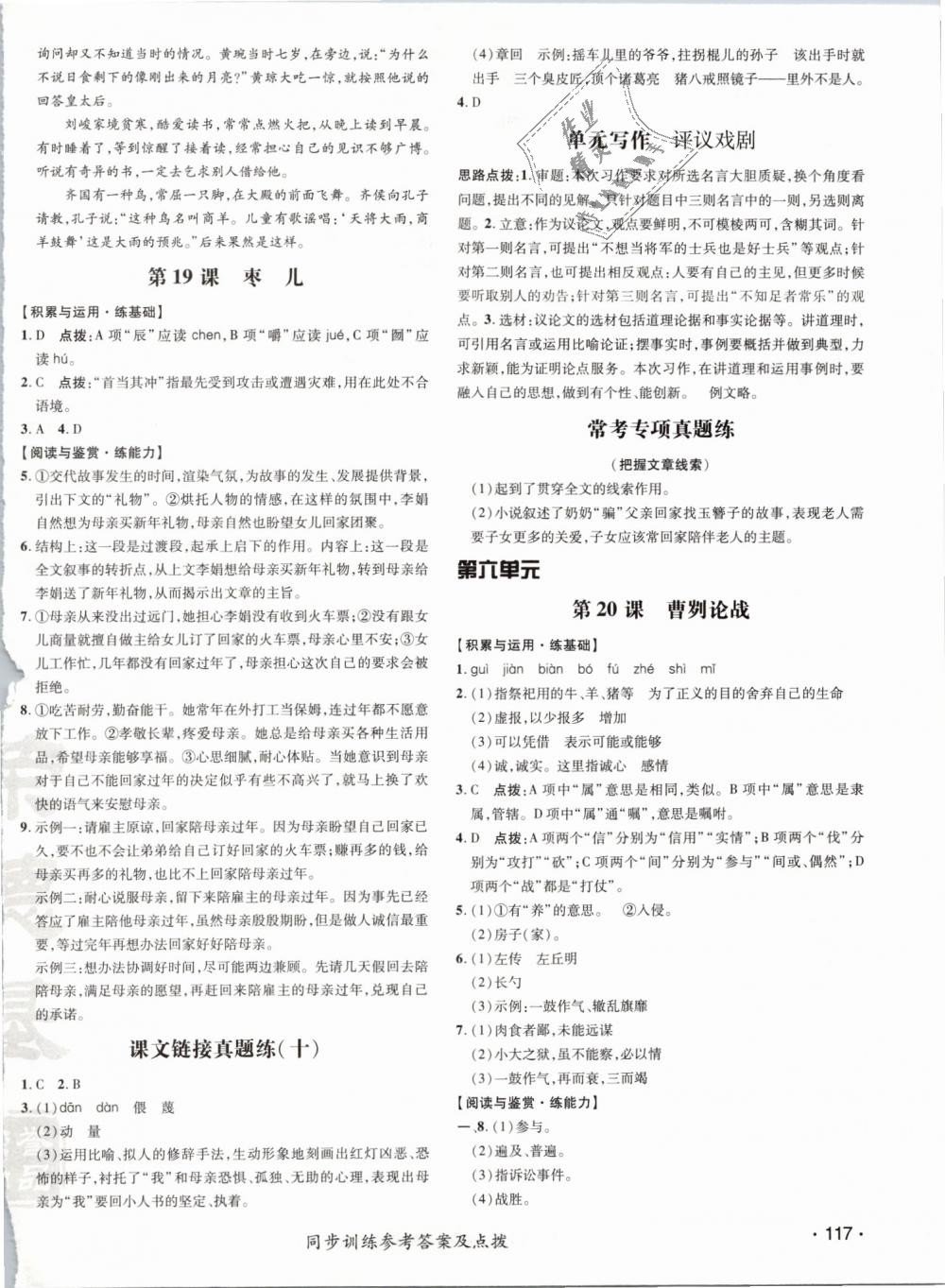 2019年点拨训练九年级语文下册人教版 第18页