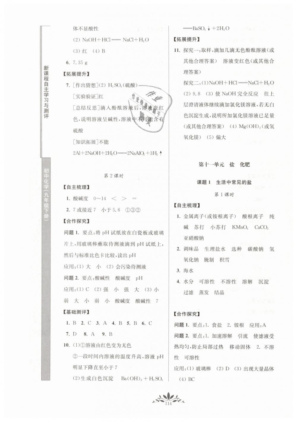 2019年新課程自主學(xué)習(xí)與測評(píng)初中化學(xué)九年級(jí)下冊(cè)人教版 第6頁