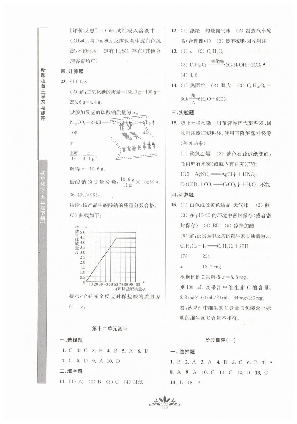 2019年新课程自主学习与测评初中化学九年级下册人教版 第12页