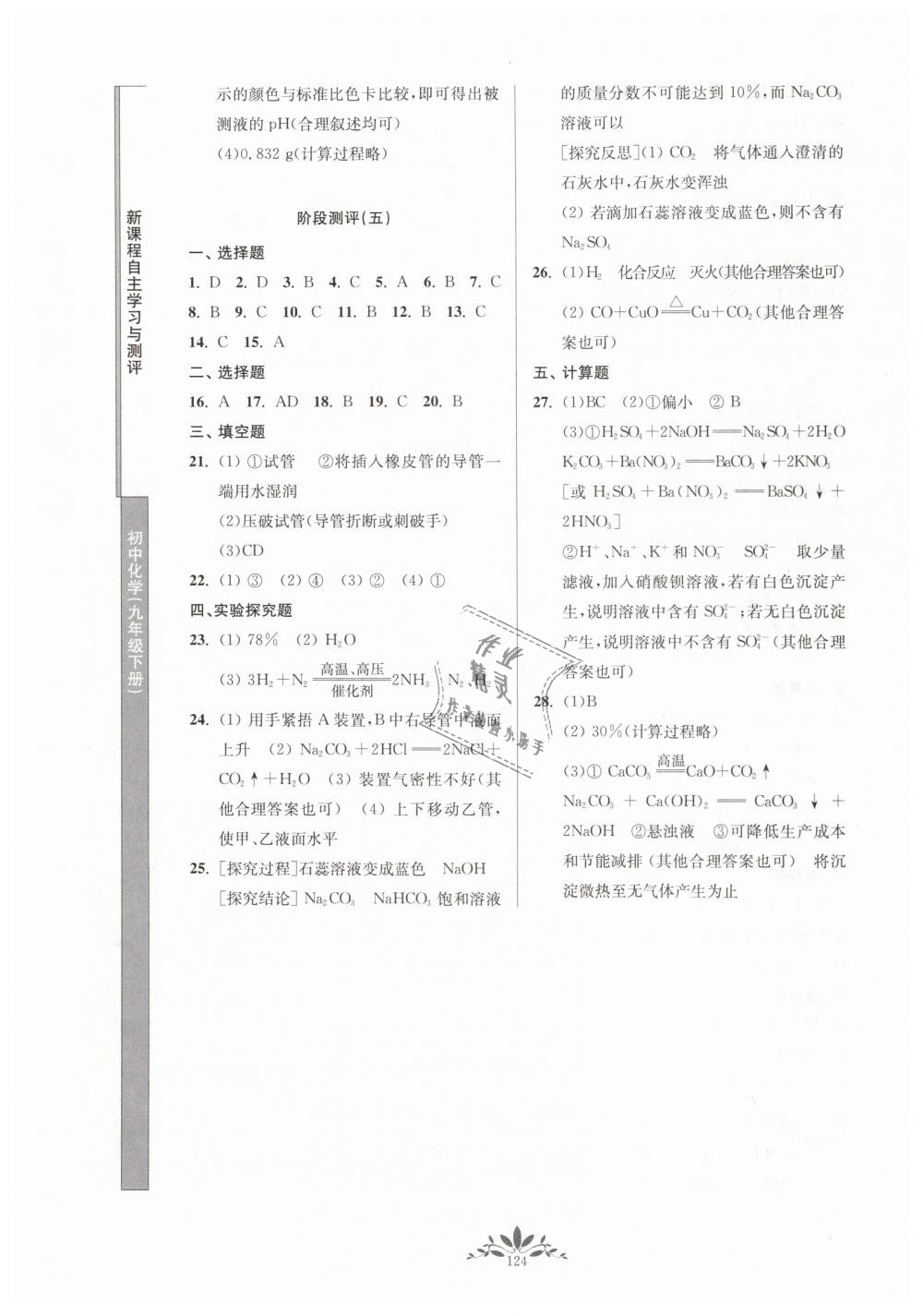 2019年新课程自主学习与测评初中化学九年级下册人教版 第16页