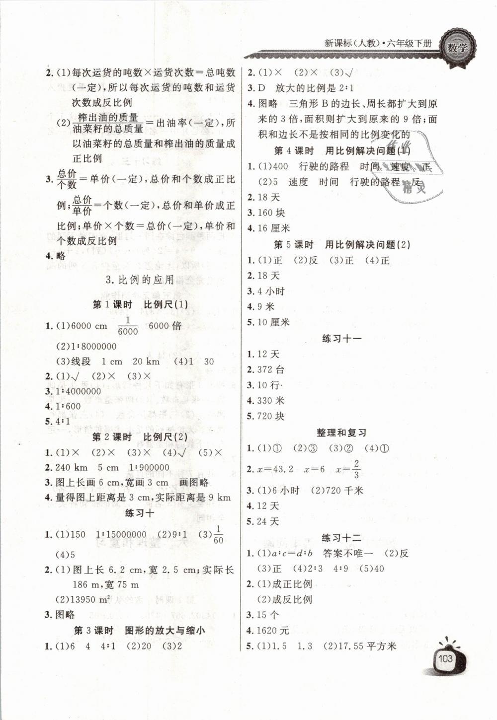 2019年長江全能學(xué)案同步練習(xí)冊六年級數(shù)學(xué)下冊人教版 第5頁