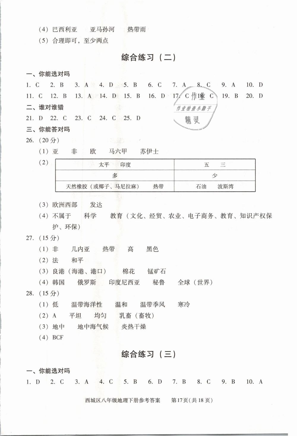 2019年學(xué)習(xí)探究診斷八年級地理下冊人教版 第17頁