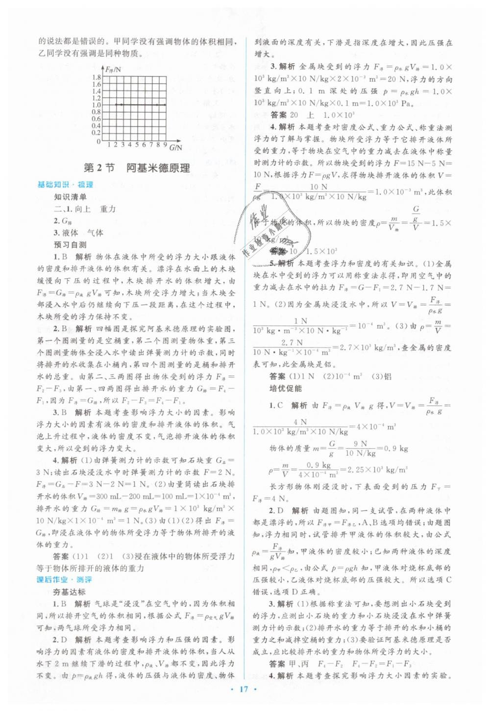 2019年人教金学典同步解析与测评学考练八年级物理下册人教版 第17页