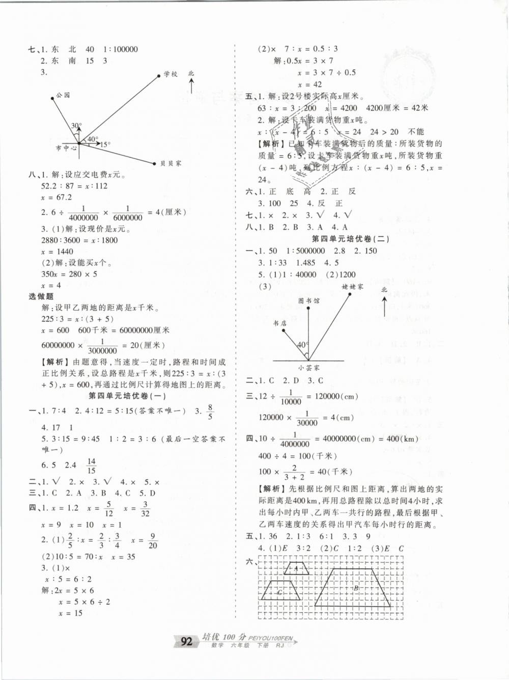 2019年王朝霞培優(yōu)100分六年級(jí)數(shù)學(xué)下冊(cè)人教版 第4頁