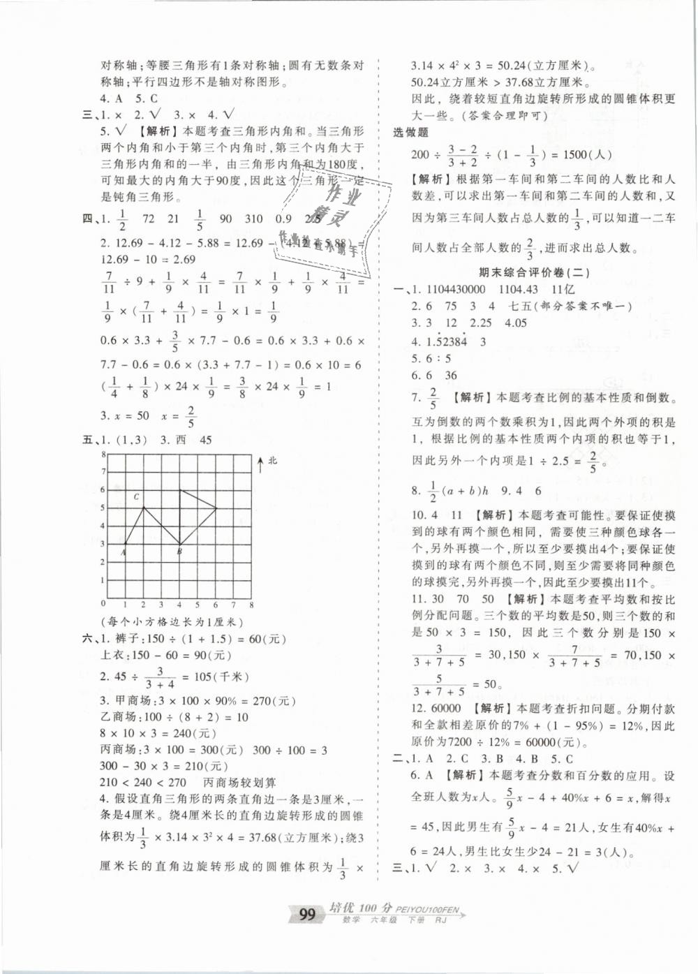 2019年王朝霞培優(yōu)100分六年級數(shù)學下冊人教版 第11頁