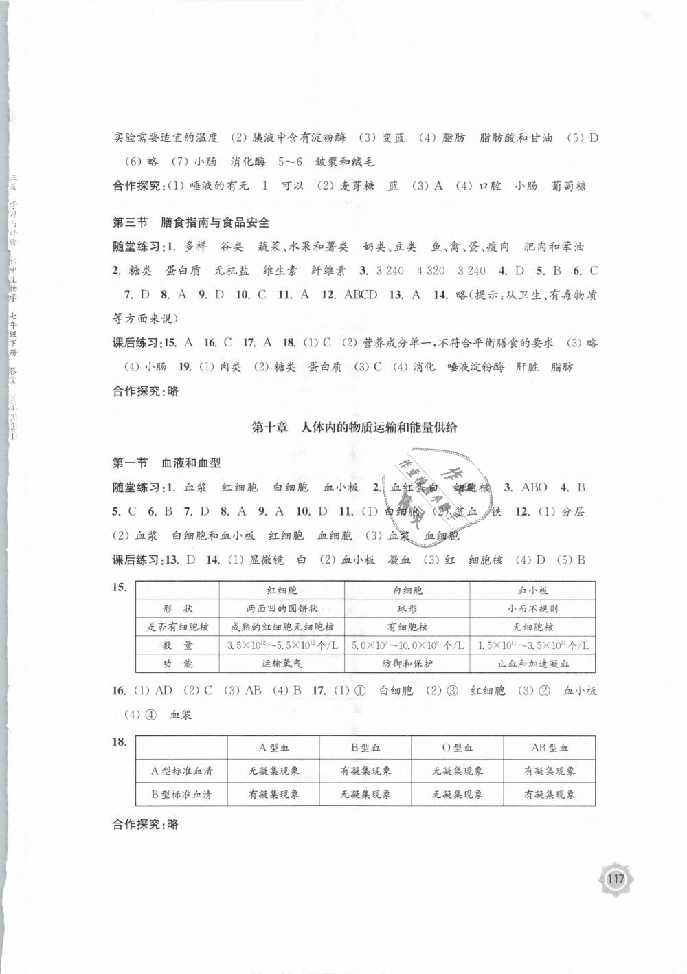 2019年學(xué)習(xí)與評價(jià)七年級生物學(xué)下冊蘇教版江蘇鳳凰教育出版社 第3頁