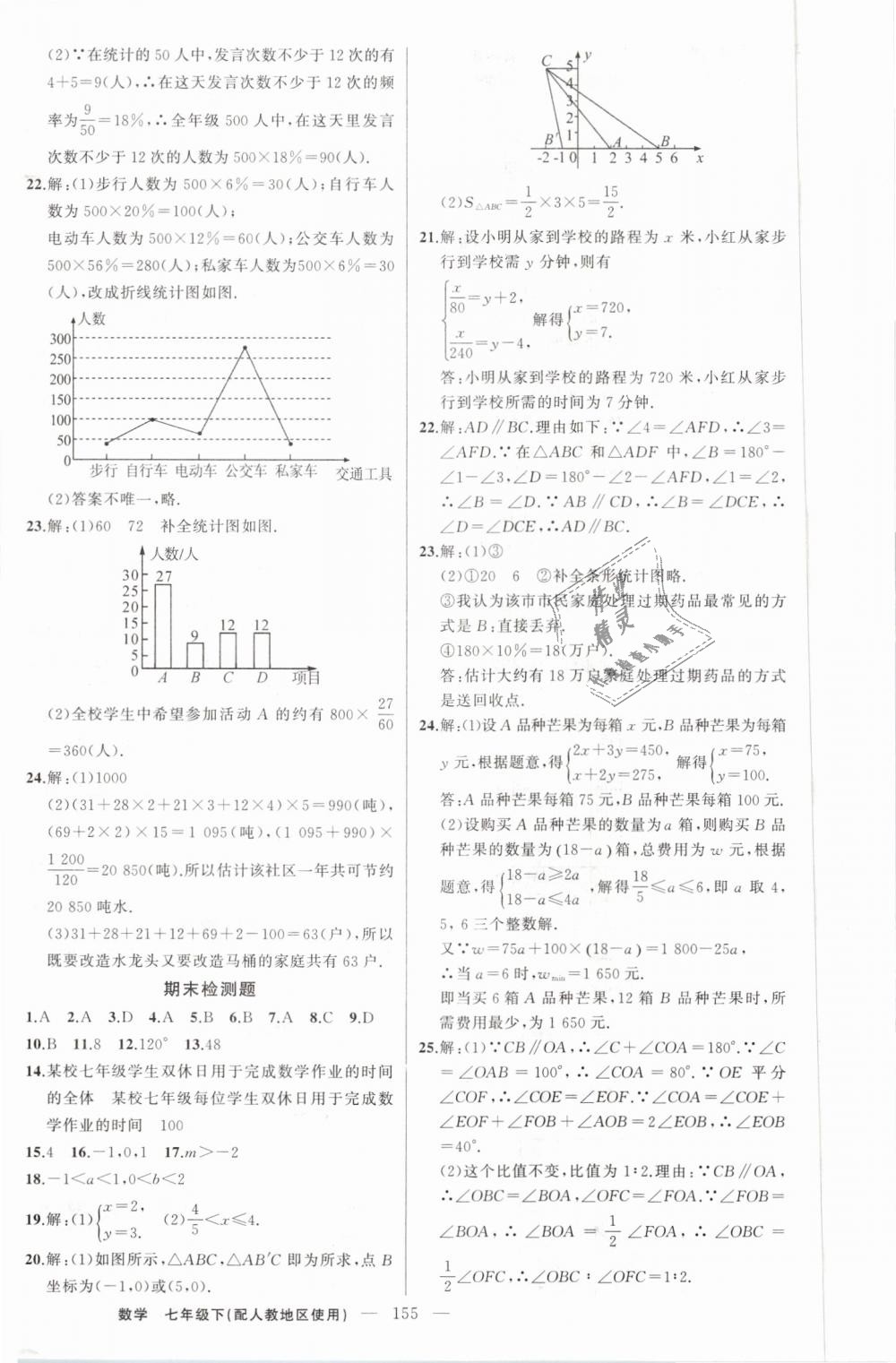 2019年黃岡100分闖關(guān)七年級(jí)數(shù)學(xué)下冊(cè)人教版 第24頁