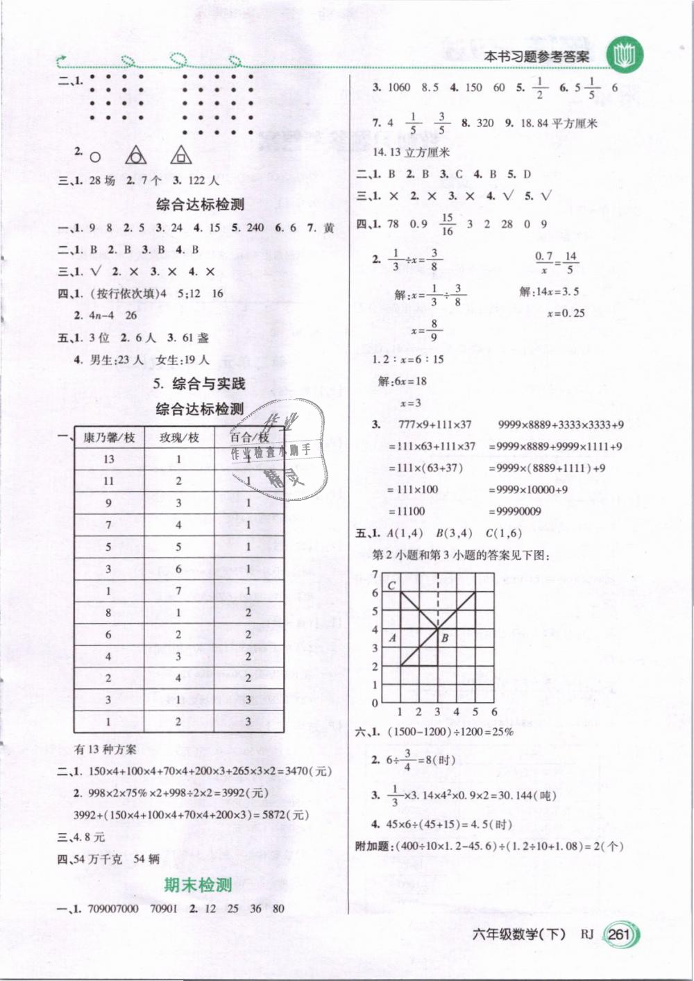 2019年倍速學(xué)習(xí)法六年級(jí)數(shù)學(xué)下冊(cè)人教版 第12頁(yè)