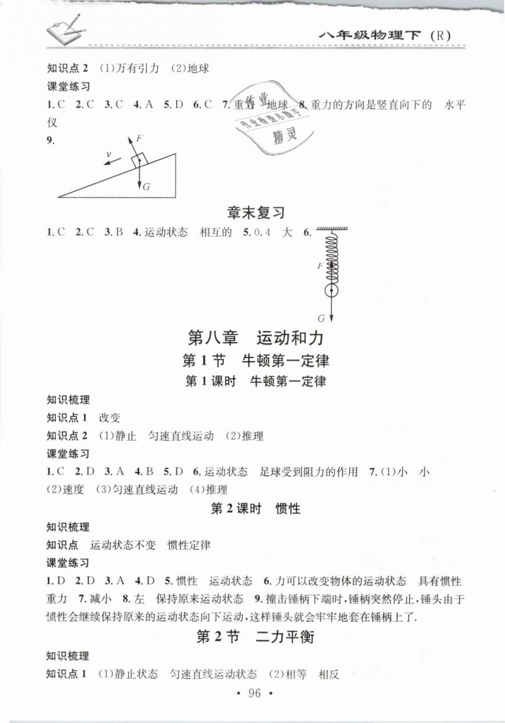 2019年名校課堂小練習(xí)八年級(jí)物理下冊(cè)人教版 第2頁(yè)