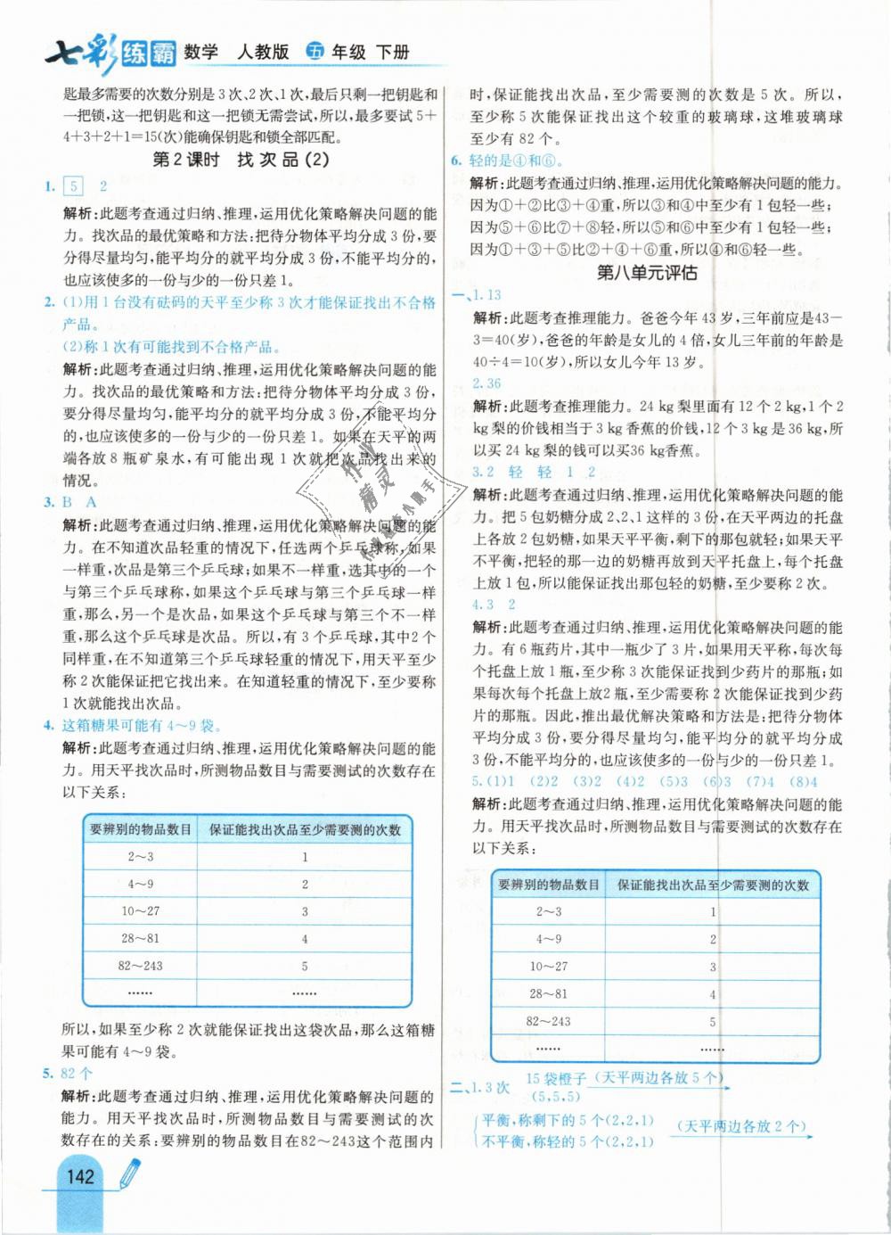 2019年七彩練霸五年級數(shù)學下冊人教版 第50頁