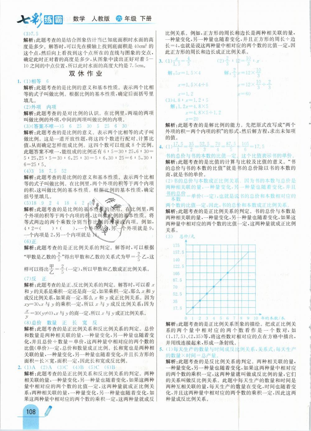 2019年七彩練霸六年級(jí)數(shù)學(xué)下冊(cè)人教版 第16頁(yè)