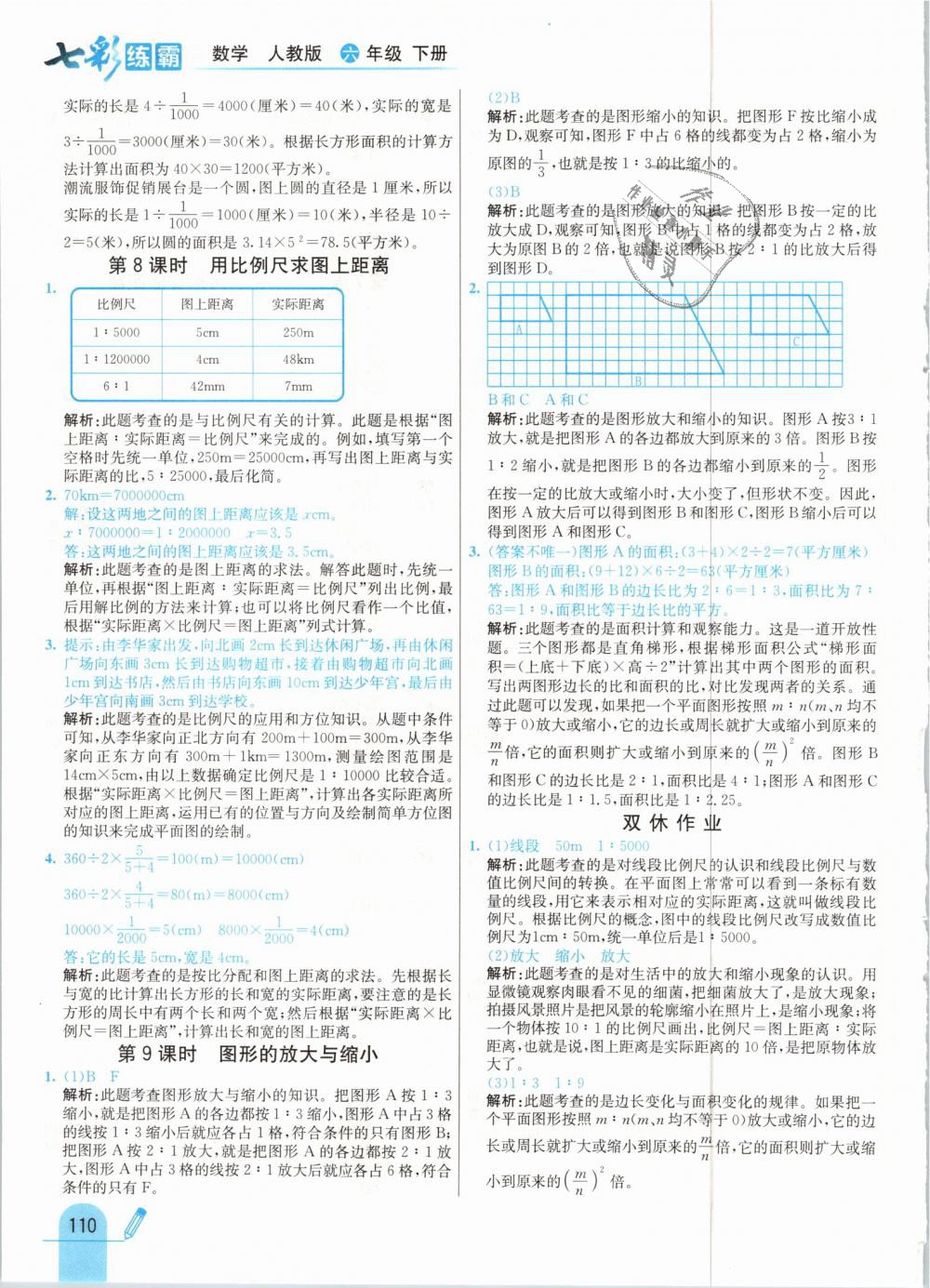 2019年七彩練霸六年級數(shù)學(xué)下冊人教版 第18頁