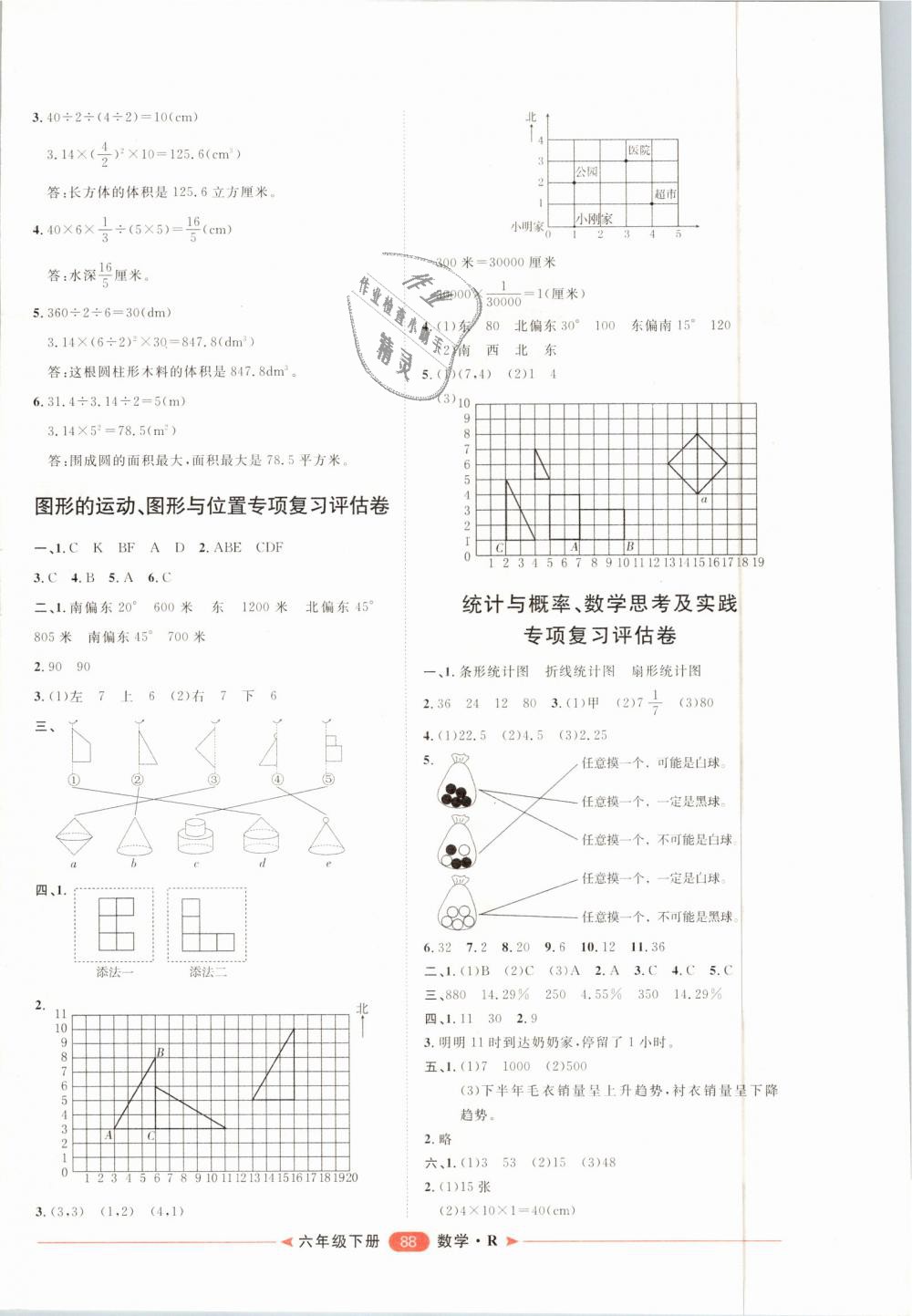 2019年陽光計劃第二步單元期末復(fù)習(xí)與評價六年級數(shù)學(xué)下冊人教版 第8頁