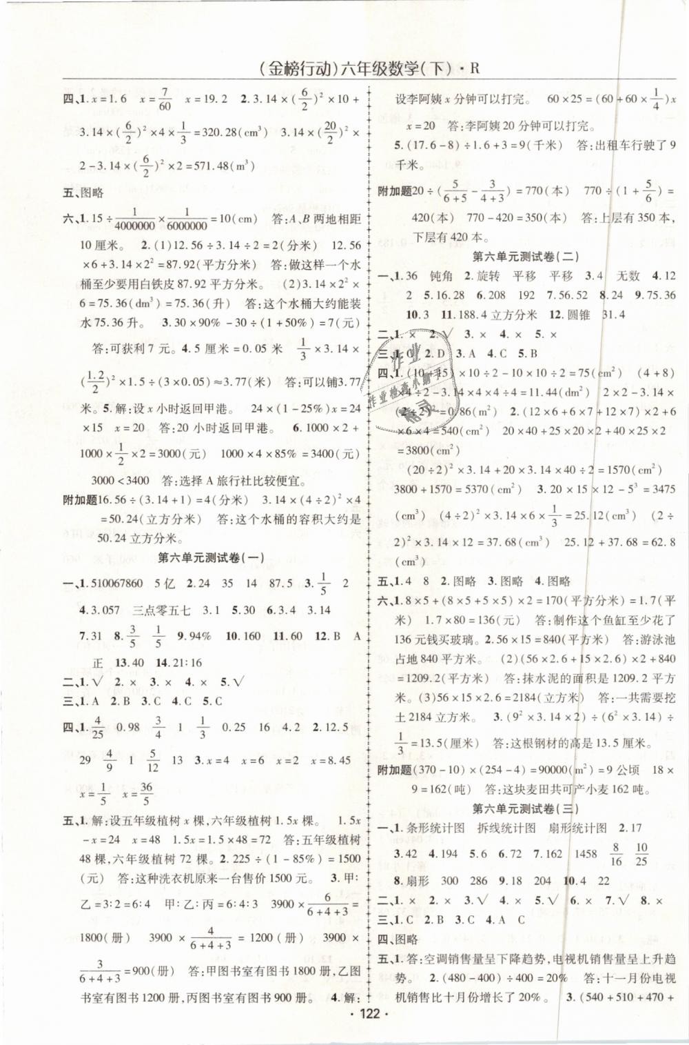 2019年金榜行動高效課堂助教型教輔六年級數(shù)學(xué)下冊人教版 第11頁