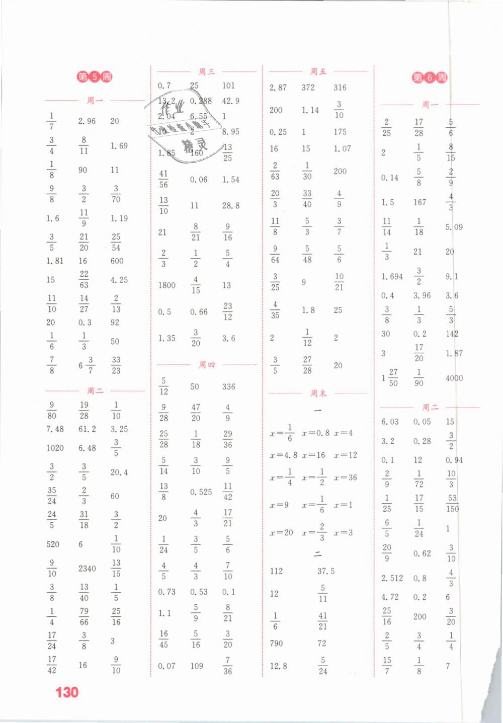 2019年通城學(xué)典小學(xué)數(shù)學(xué)計(jì)算能手六年級(jí)下冊(cè)蘇教版江蘇專用 第4頁